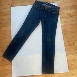 American Eagle Skinny  Low Rise Short dark wash jeans. Size 0